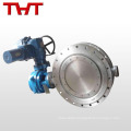 dn500 electric actuated 3-eccentric and flange butterfly valve